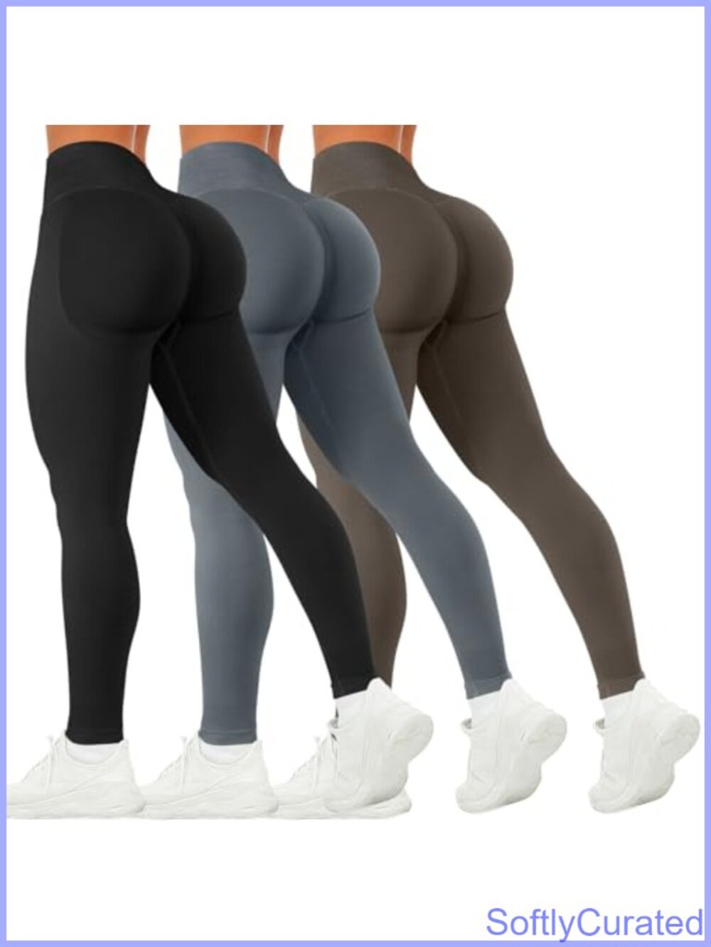 3 Pack Seamless Workout Leggings Butt Lifting Compression Tummy Control Gym Yoga